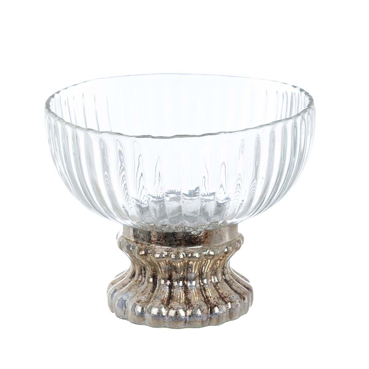 Ciotola decorativo con base in vetro "Nocturna Aurea’ 22x22x17H- Blanc Maricló
