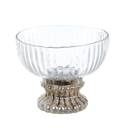 Ciotola decorativo con base in vetro "Nocturna Aurea’ 22x22x17H- Blanc Maricló