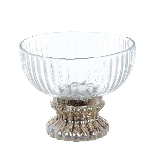 Ciotola decorativo con base in vetro "Nocturna Aurea’ 22x22x17H- Blanc Maricló