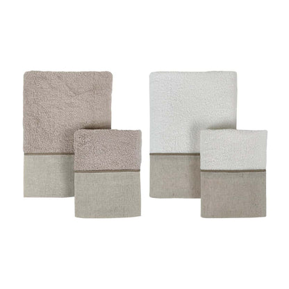 Set 2 Coppie spugna con balza beige - Blanc Mariclò