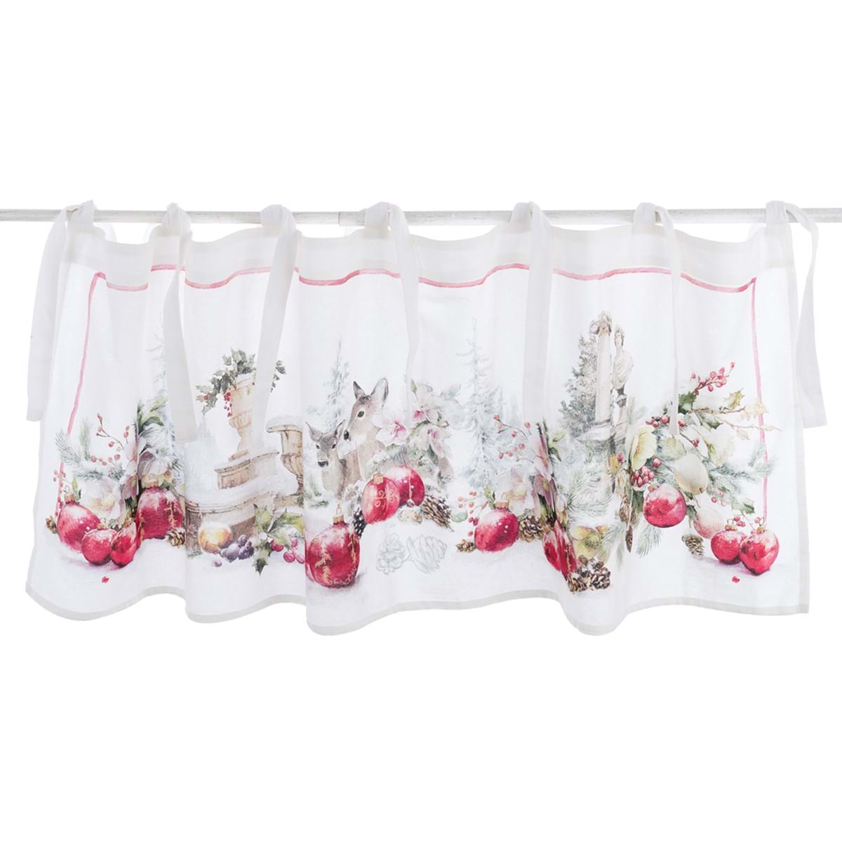 Mantovana natalizia collezione 'Giardino d'inverno' 50x150 -  Blanc Maricò