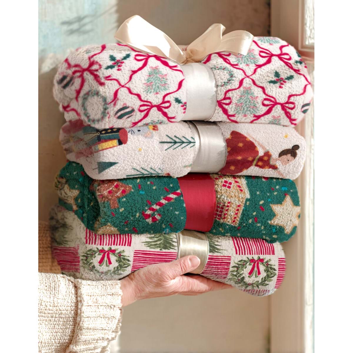 Plaid stampato natalizio 140x170 260GSM - Blanc Maricló