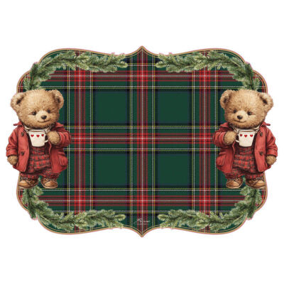 Tovaglietta in vinile natalizia Teddy Bear 45x32 -  Blanc Maricò