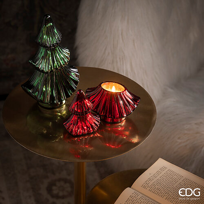 Candela natalizia a forma di albero ‘Nordic Forest’ rossa H25 - EDG