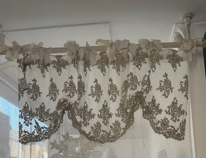 Mantovana in pizzo Flora 160x50H colore argilla - Chez moi