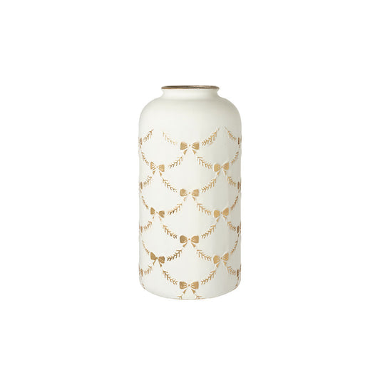 Vaso in metallo con fiocchi D25xH49 - L'Arte di nacchi