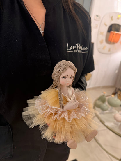 Bambola in tulle oro D12xH20