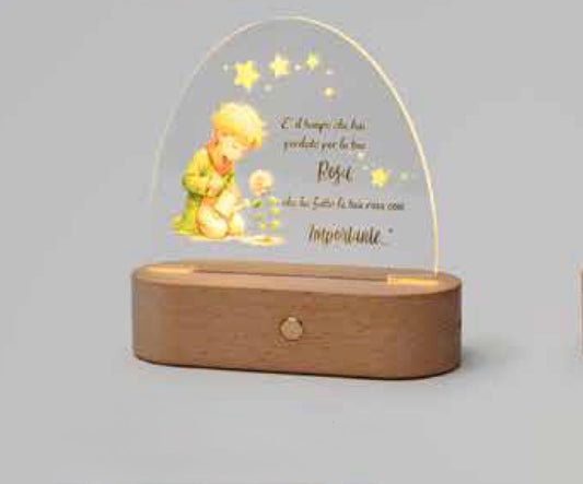Lampada con LED plexi cupola con piccolo principe 14,6x6x15