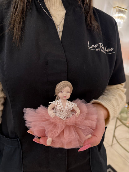 Bambola in tulle piccola rosa