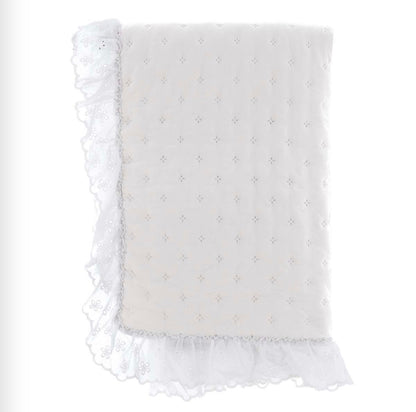 Trapunta singola serie con gala in pizzo sangallo 180x260 - Blanc Maricló