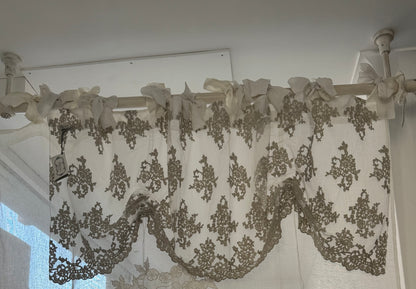 Mantovana in pizzo Flora 160x50H colore argilla - Chez moi