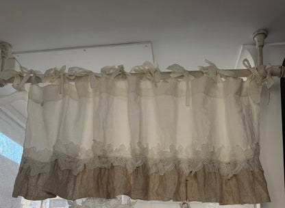 Mantovana in pizzo Fleuri 160x55H colore argilla - Chez moi