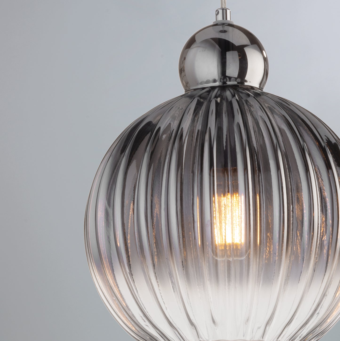 Sospensione in vetro fumè ‘Olivier’ D32 H30 - Leo Lux