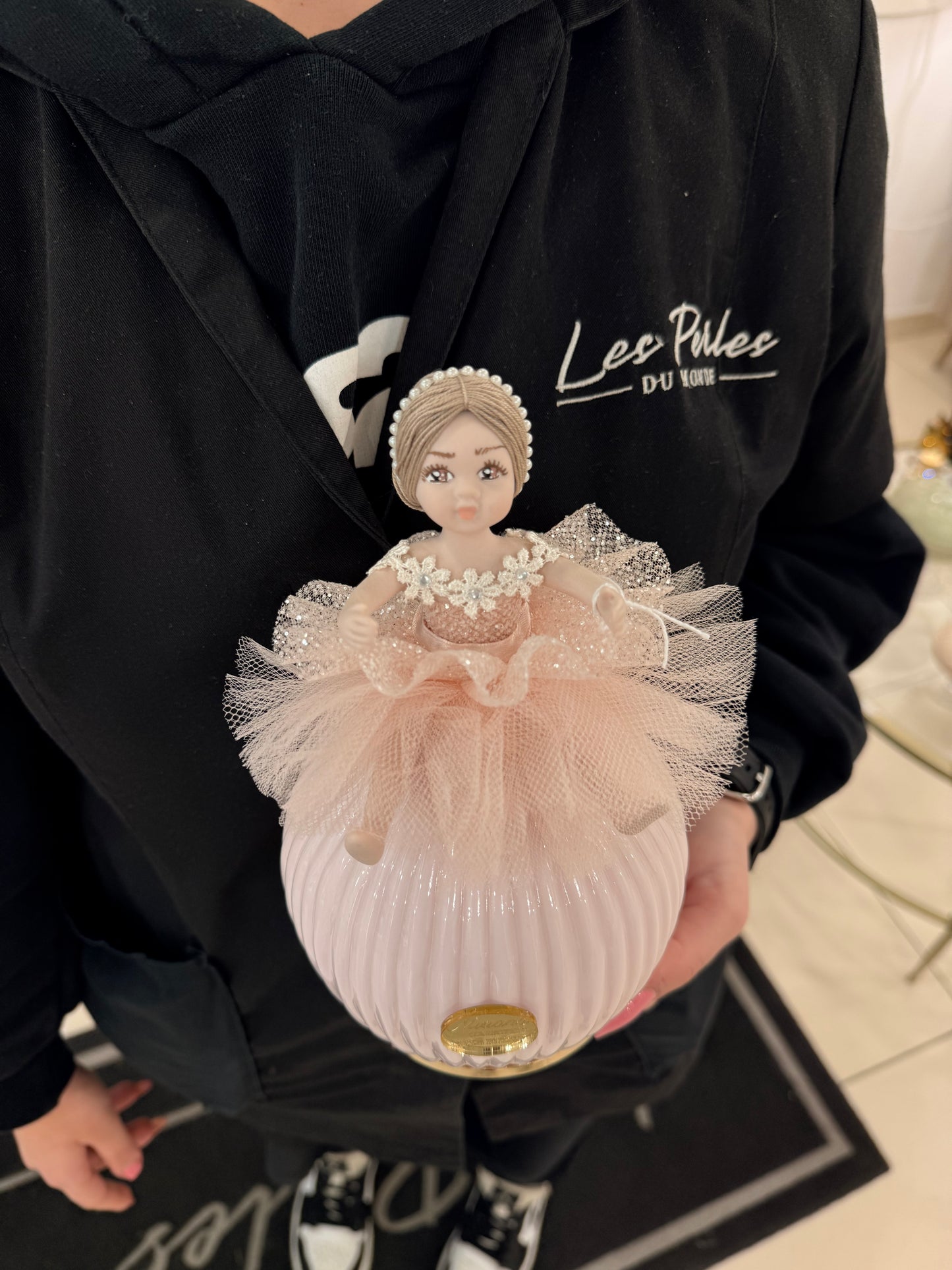 Bambola mezzobusto con lampada D12xH20