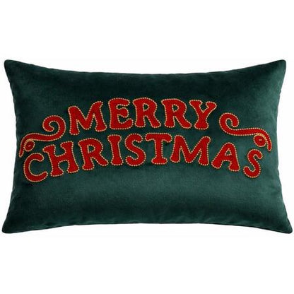 Cuscino 50x35 con scritta ‘Merry Christmas verde - Clodette