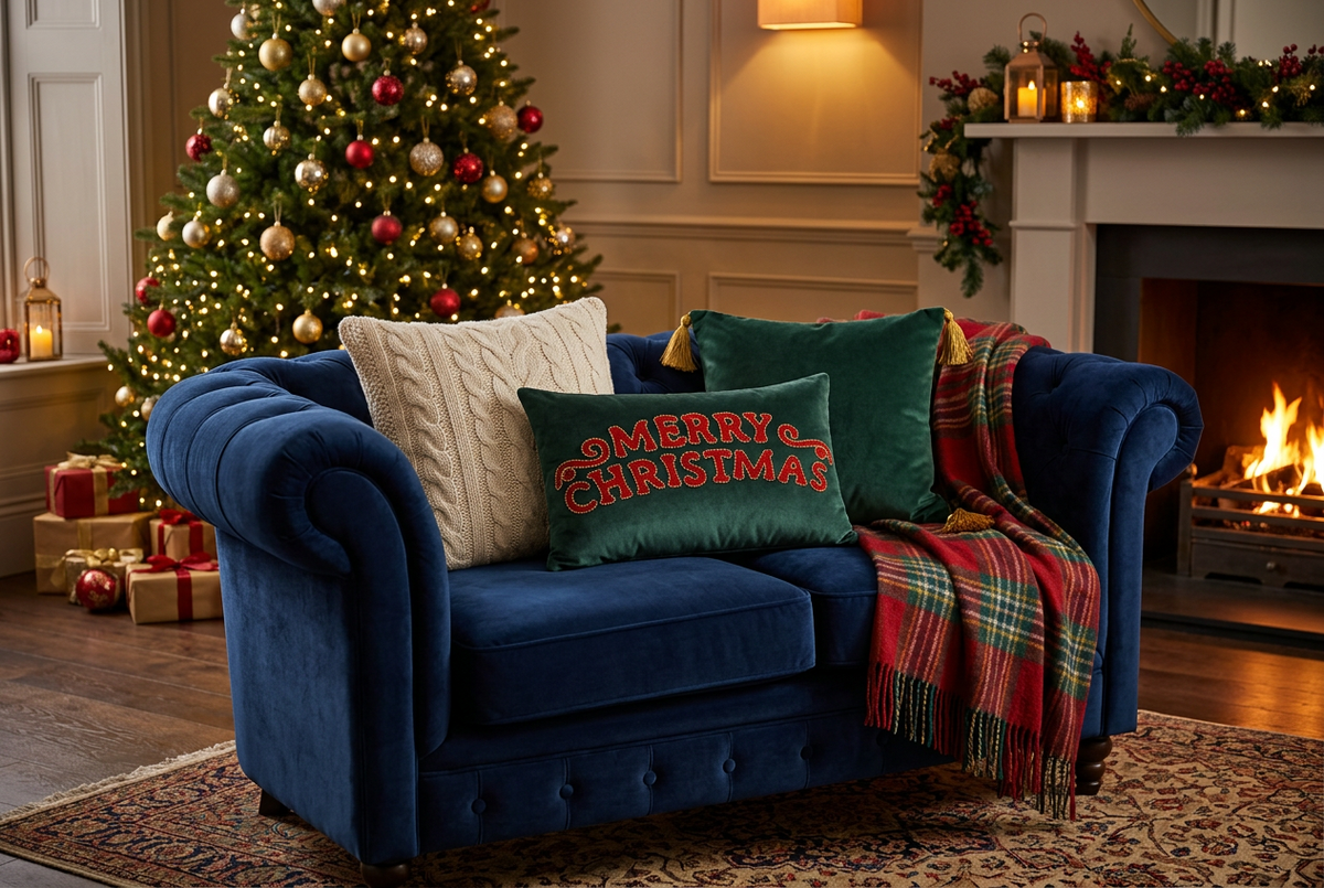 Cuscino 50x35 con scritta ‘Merry Christmas verde - Clodette