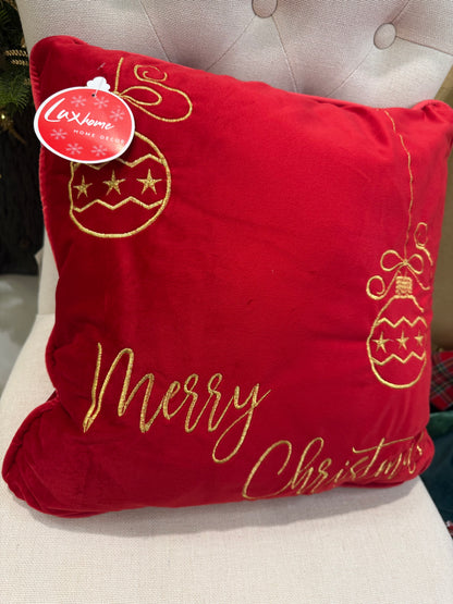 Cuscino con scritta ‘Merry Christmas e 2 sfere 47x47 - Clodette