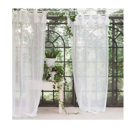 Tenda bianca con passanti a nodo 140x290 - Blanc Mariclo'