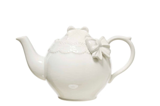 Teiera in ceramica con fiocco 23x13x12h - L'Arte di Nacchi