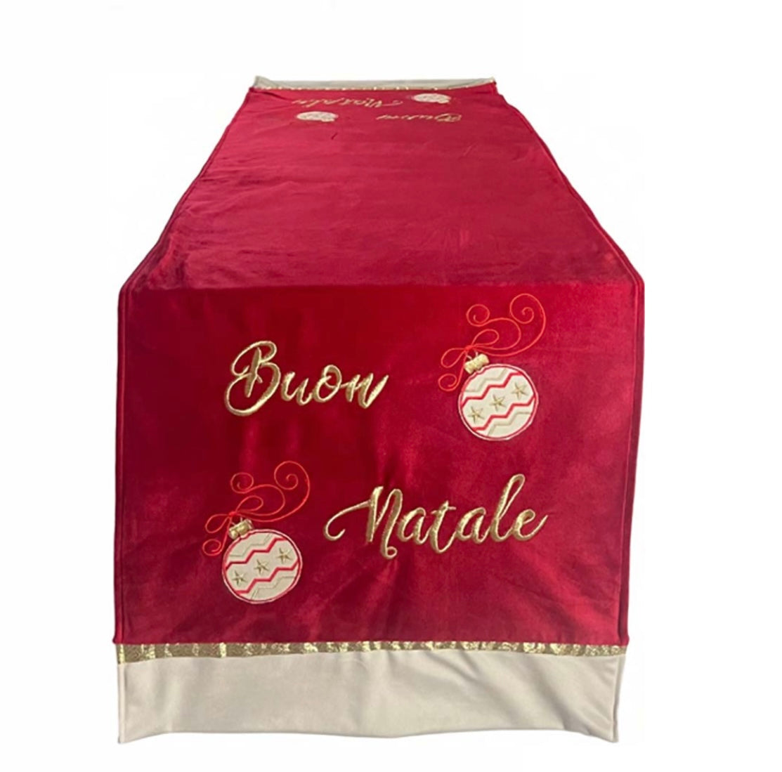 Runner natalizio con sfere e scritta ‘Buon Natale’ 140x47 - Clodette