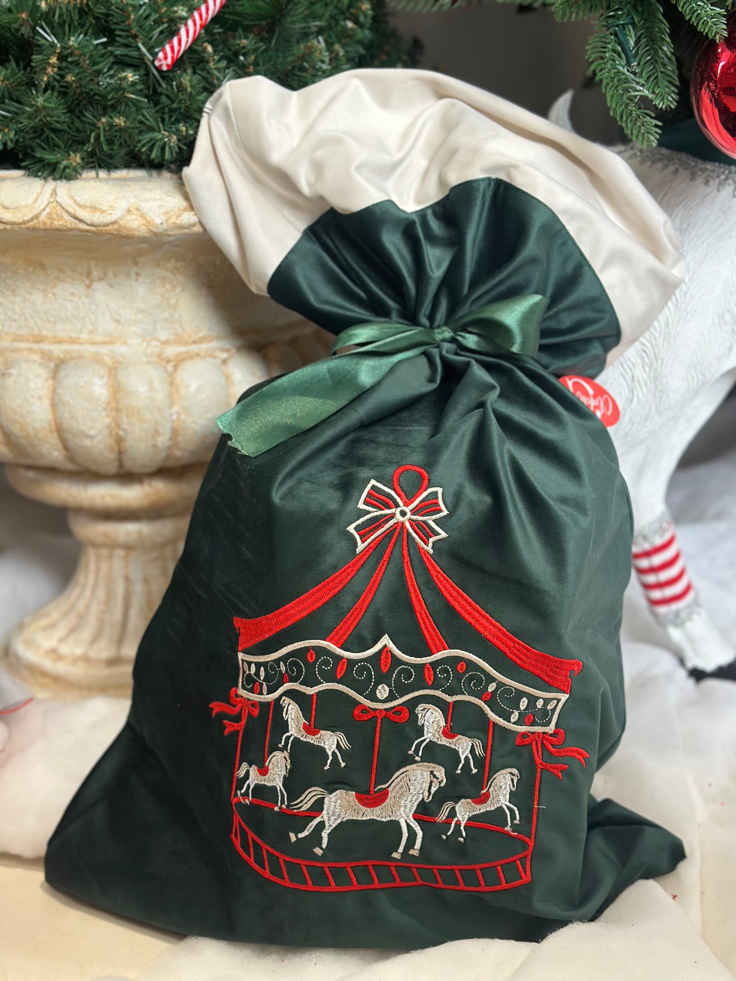 Sacco natalizio ricamo giostrina 70x48 - Clodette