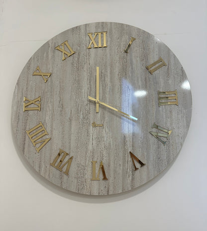 Orologio tondo 'Travertino' 60x60