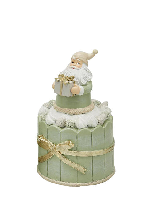Decoro natalizio torta con babbo natale D9 H16- EDG