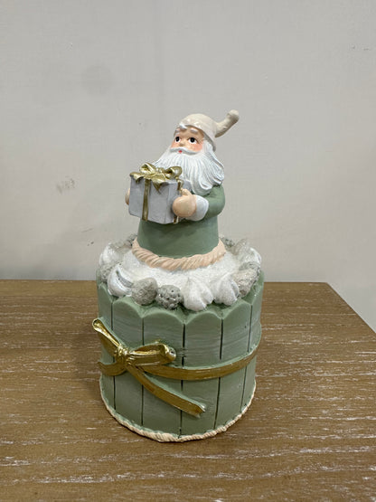 Decoro natalizio torta con babbo natale D9 H16- EDG