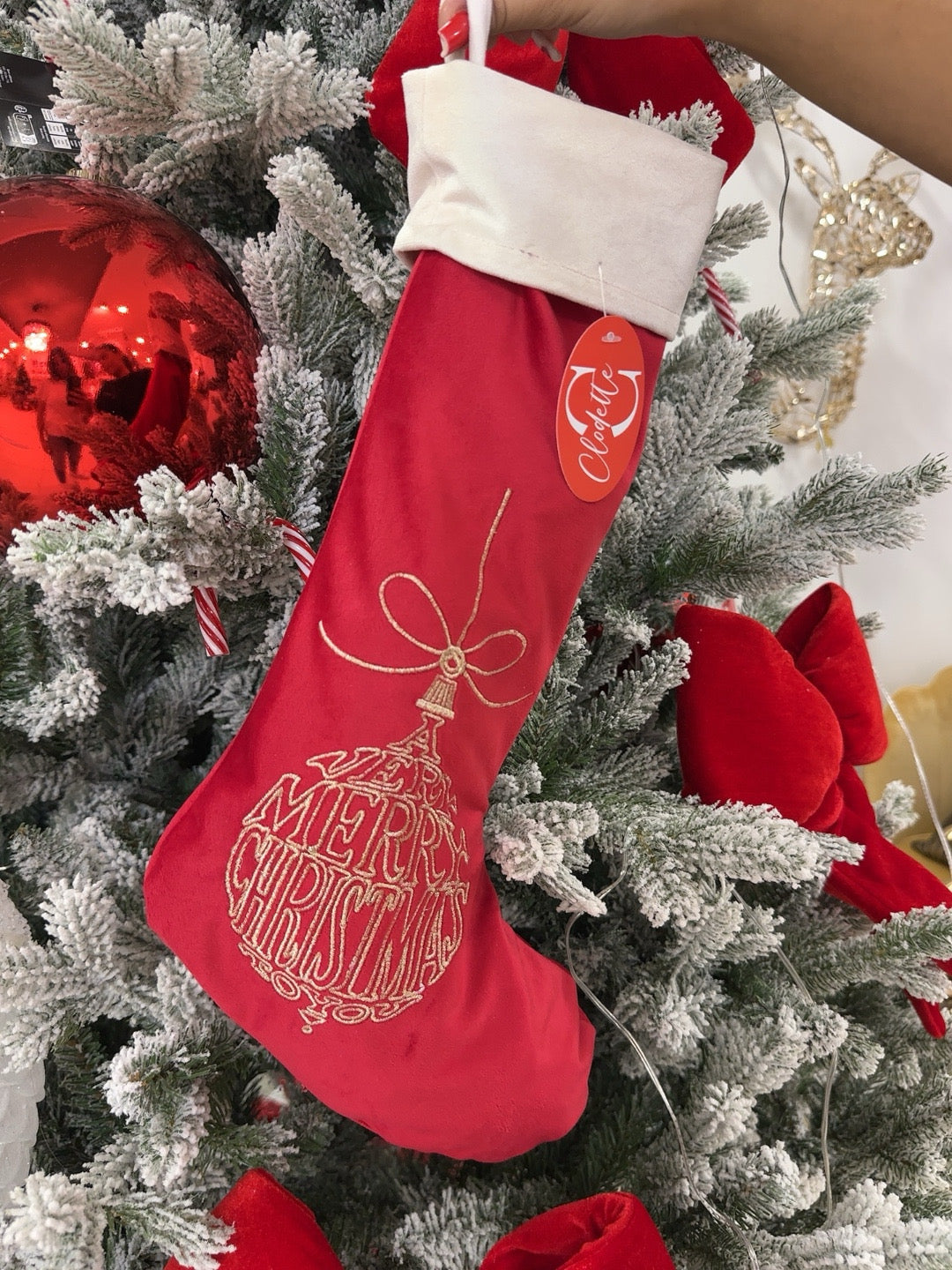 Calza natalizia con sfera 26x36h - Clodette