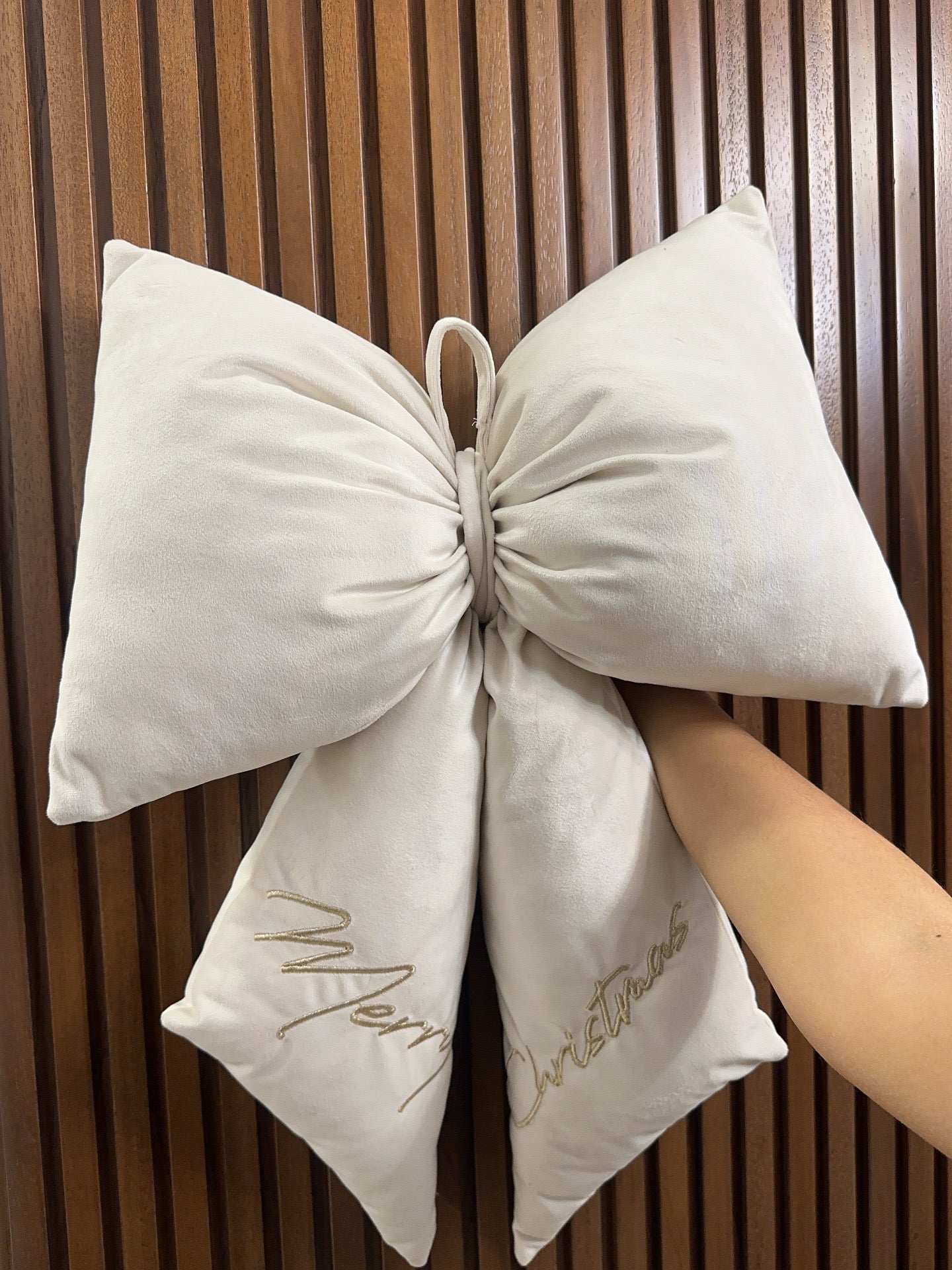 Fiocco con ricamo ‘Merry christmas’ 43x64 - Clodette