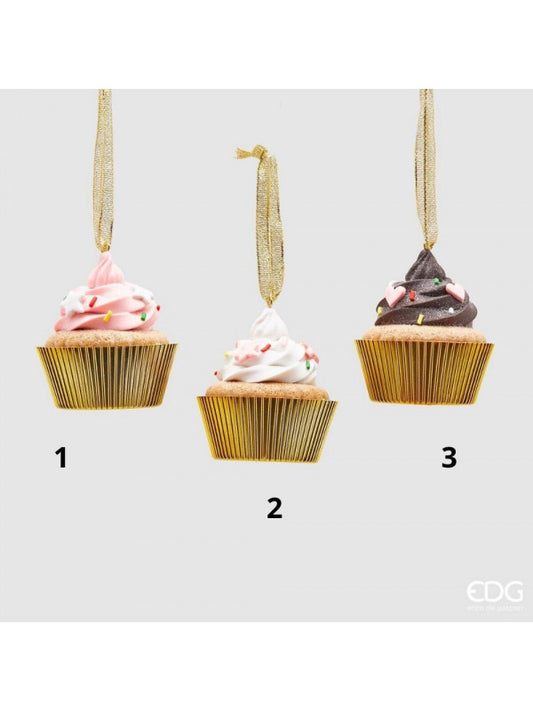 Decoro per albero cupcake gold clay 3ass. H8 - EDG
