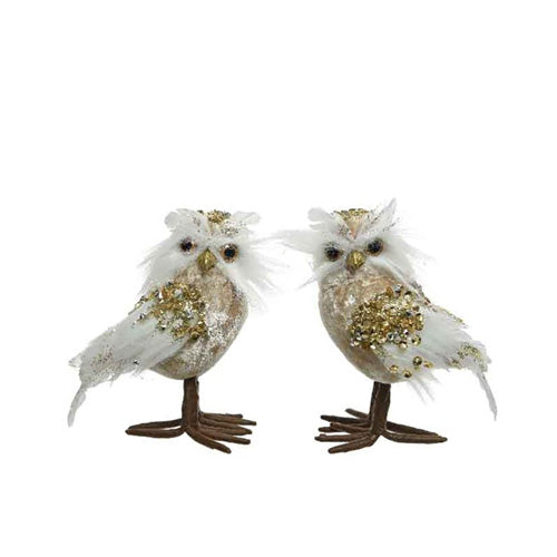 Gufo glitter oro 6x10x12h - Decoris