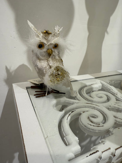 Gufo glitter oro 6x10x12h - Decoris