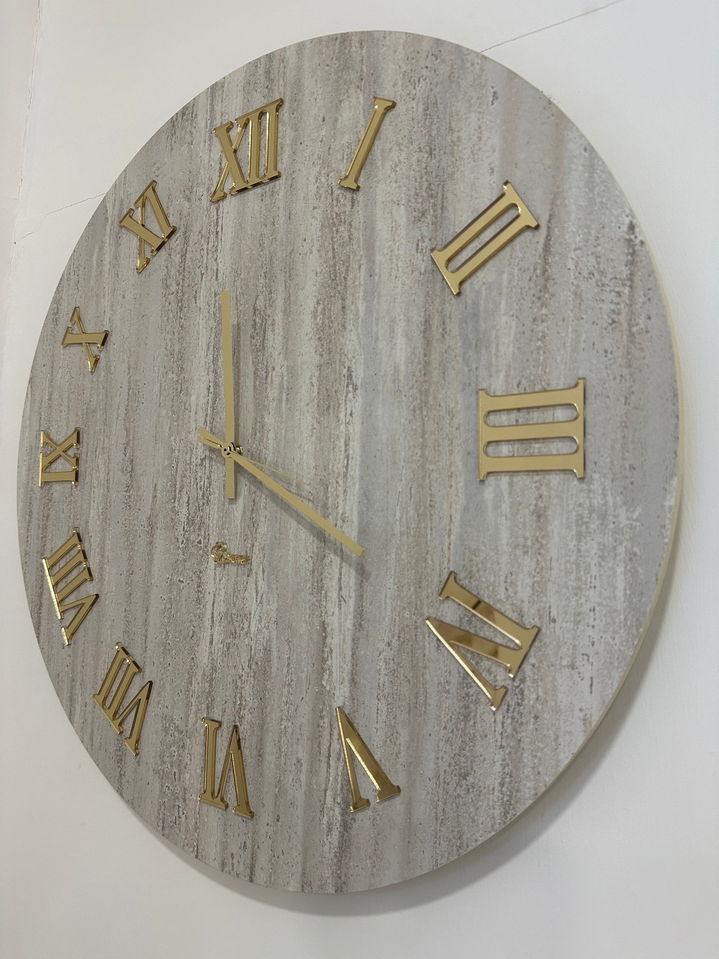 Orologio tondo 'Travertino' 60x60