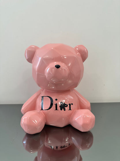 Teddy ceramica bianco rosa lucido H20