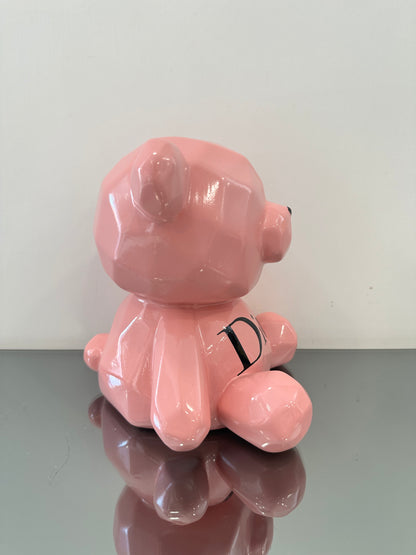 Teddy ceramica bianco rosa lucido H20