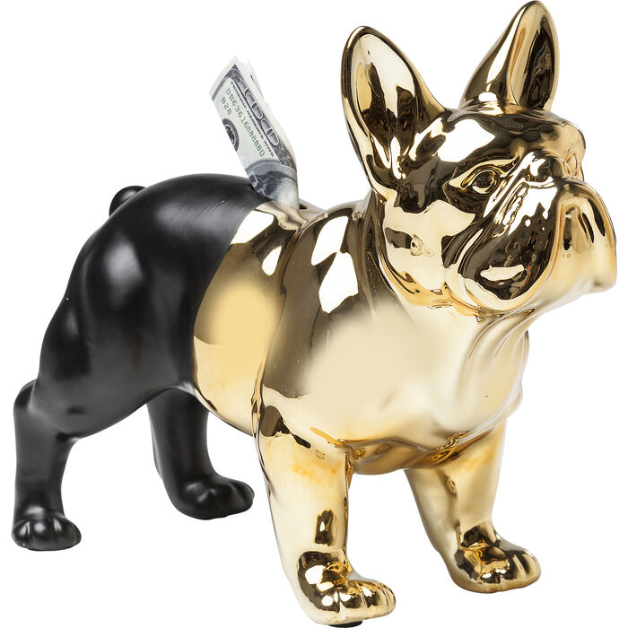 Salvadanaio Bulldog oro/nero - Kare Design