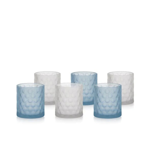 Set bicchieri vetro 6 pz D7,5xH9 'linea Bubble' - Madrhélen