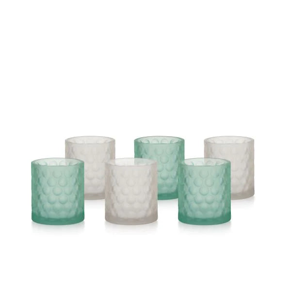 Set bicchieri vetro 6 pz D7,5xH9 'linea Bubble' - Madrhélen