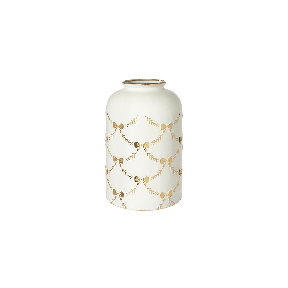 Vaso in metallo con fiocchi D25xH39- L'Arte di nacchi