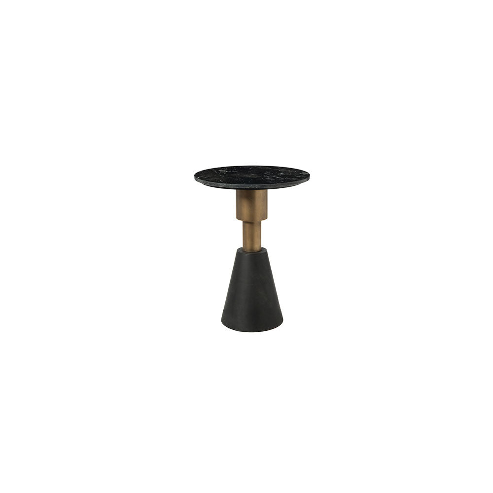 Tavolino tondo con piano marmo nero D46 H61 - L'arte di nacchi