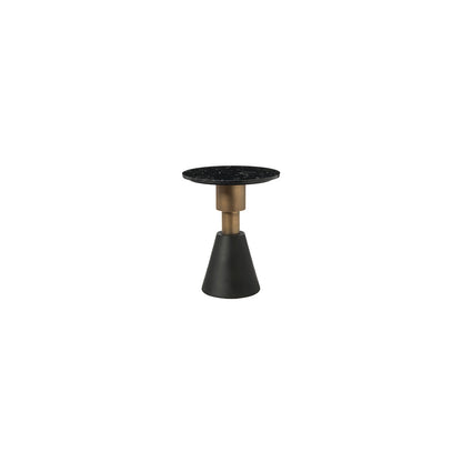 Tavolino tondo con piano marmo nero D40 H51 - L'arte di nacchi