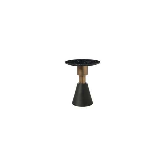Tavolino tondo con piano marmo nero D40 H51 - L'arte di nacchi