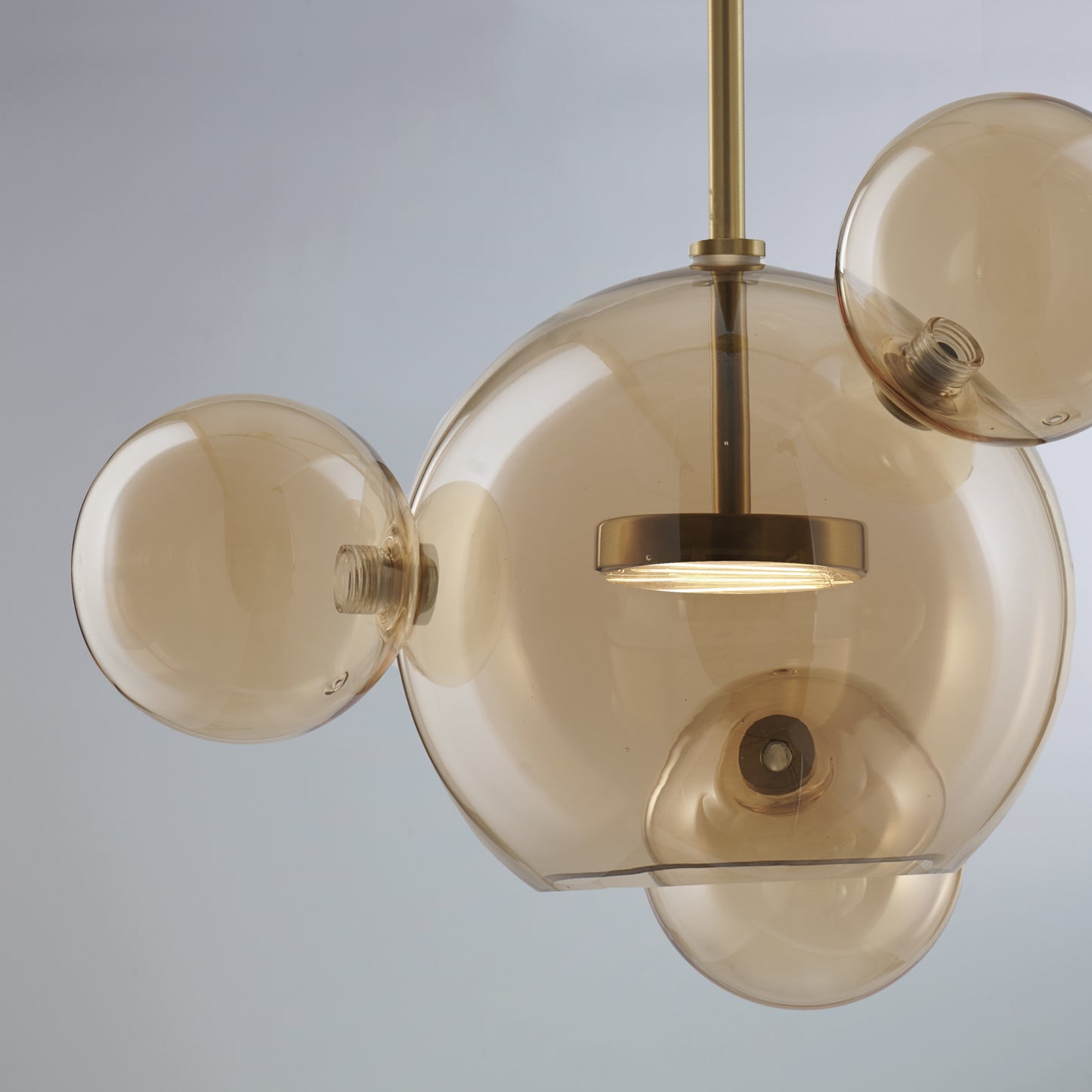 Sospensione a 1 luce 'Space' in vetro ambra - Leo Lux