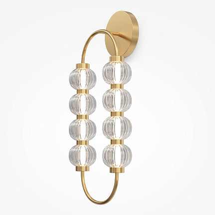 Applique 'AMULET' a led con sfere in oro lucido
