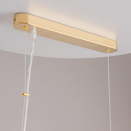 Lampadario a sospensione rettangolare 'Dune' in oro lucido L93,50XP12xH14