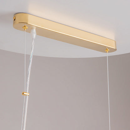 Lampadario a sospensione rettangolare 'Dune' in oro lucido L93,50XP12xH14
