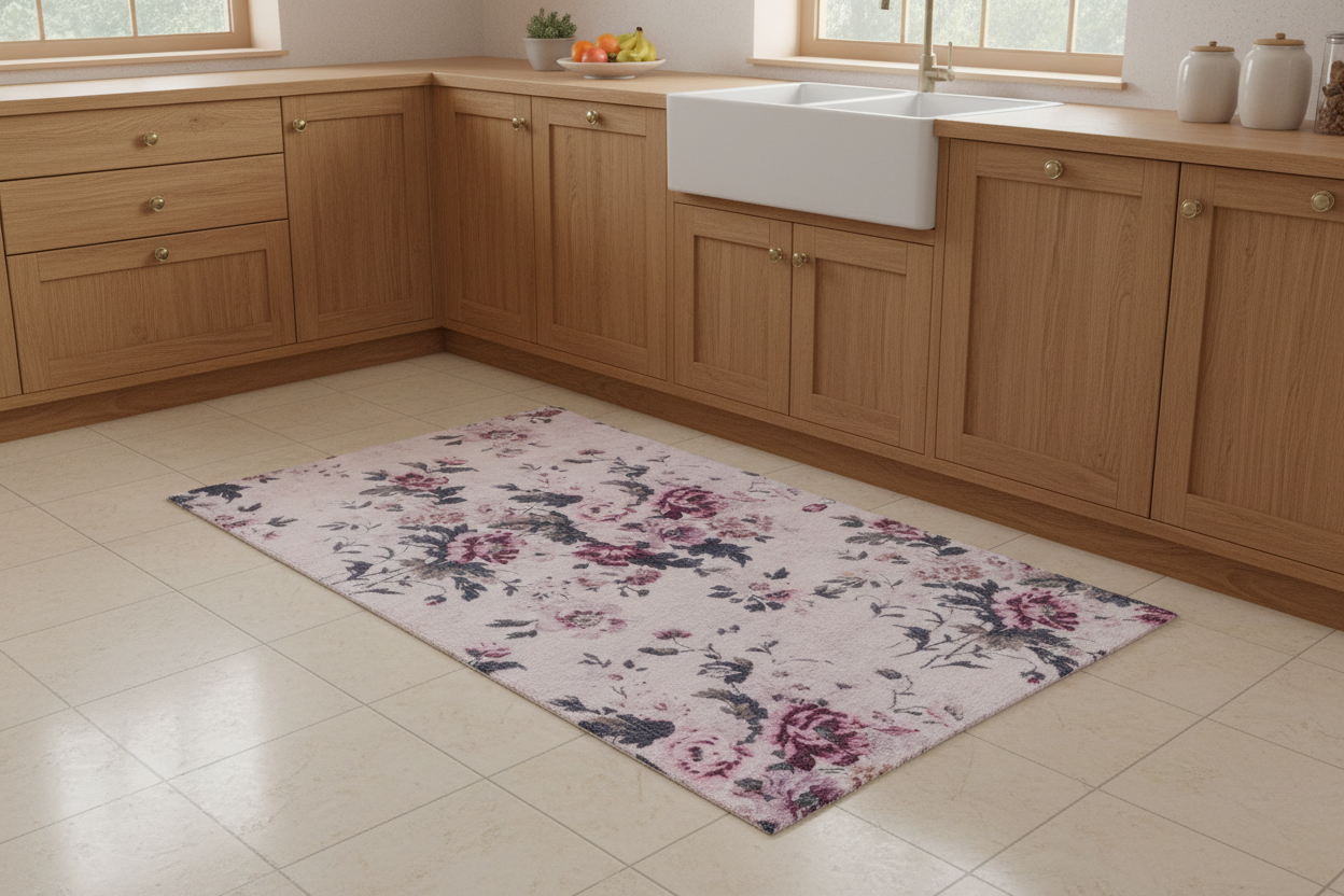 Tappeto stampa floreale antiscivolo 50x150 - Blanc Maricló