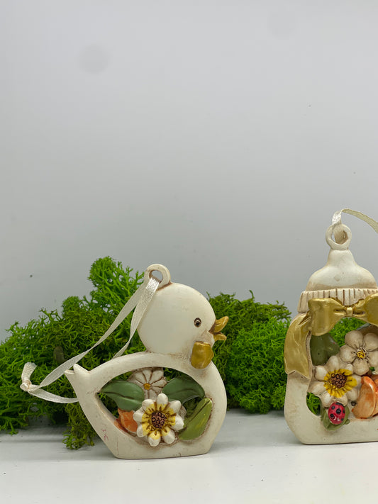 Papera, Cavallo a dondolo e biberon in resina - Le Stelle