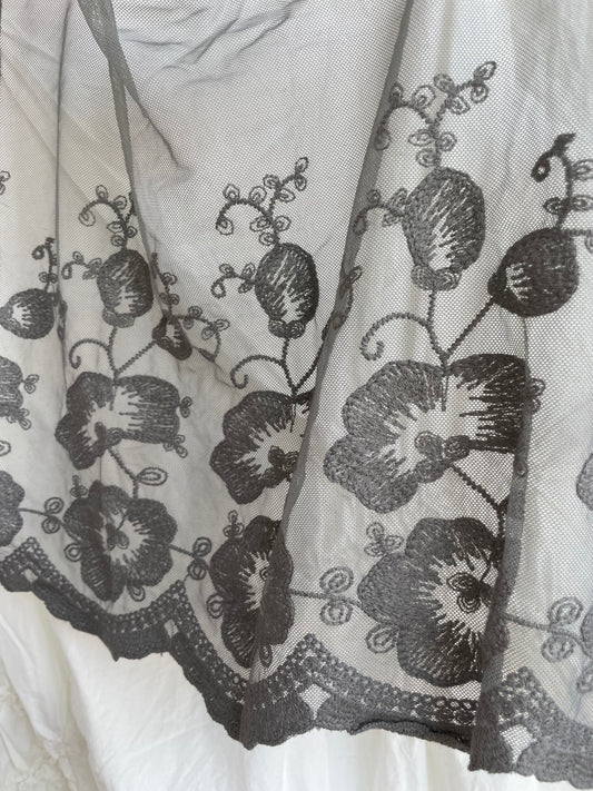 Mantovana finestra pizzo 160x38H colore grigio fumo - Chez moi